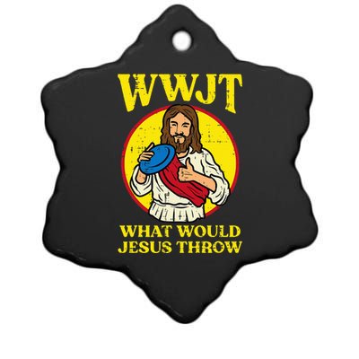 Disc Golf Wwjt What Would Jesus Throw Frisbee Ceramic Star Ornament