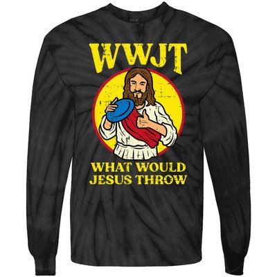 Disc Golf Wwjt What Would Jesus Throw Frisbee Tie-Dye Long Sleeve Shirt