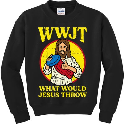 Disc Golf Wwjt What Would Jesus Throw Frisbee Kids Sweatshirt