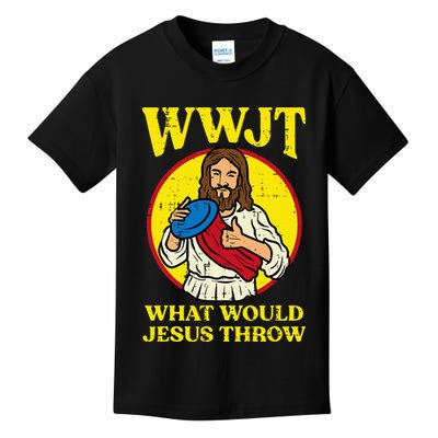 Disc Golf Wwjt What Would Jesus Throw Frisbee Kids T-Shirt