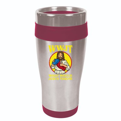 Disc Golf Wwjt What Would Jesus Throw Frisbee 16oz Travel Tumbler