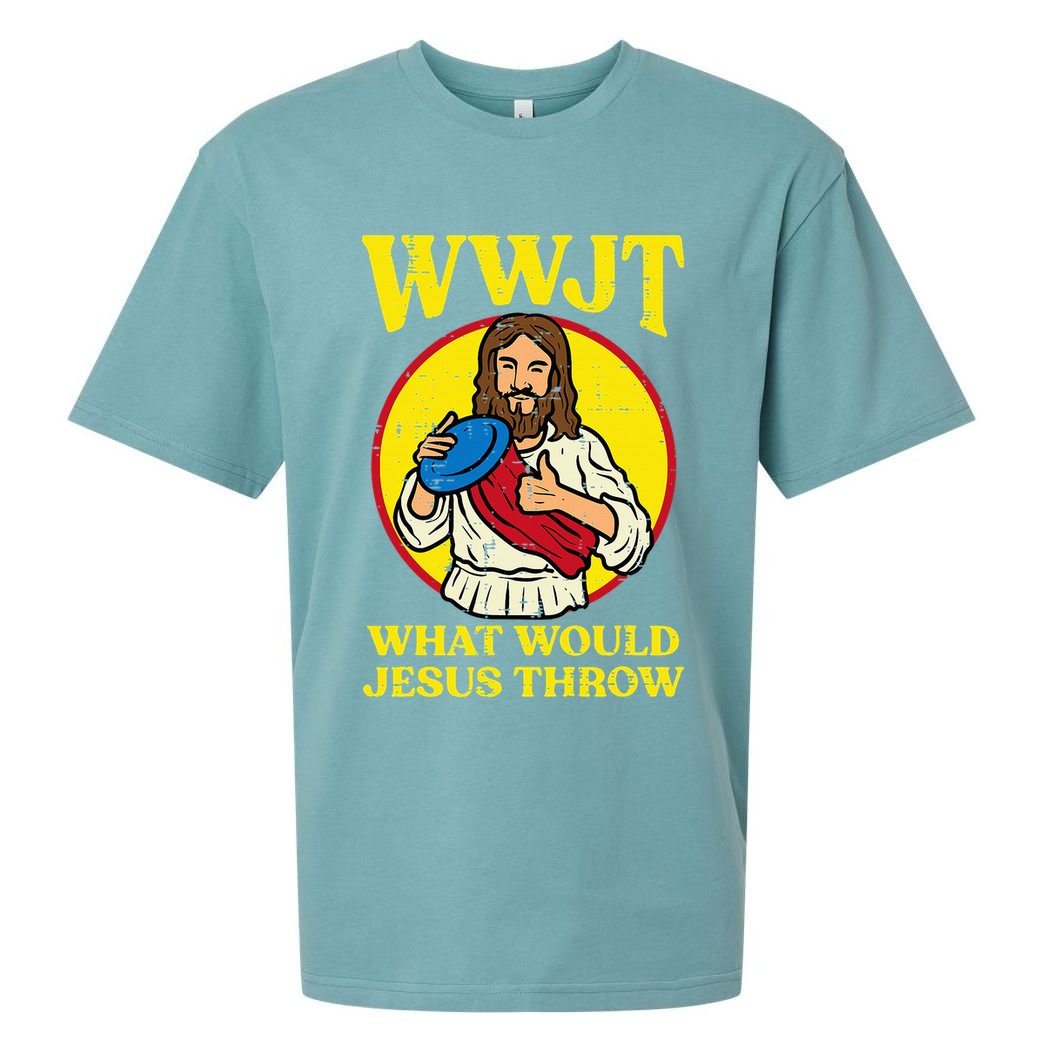 Disc Golf Wwjt What Would Jesus Throw Frisbee Sueded Cloud Jersey T-Shirt