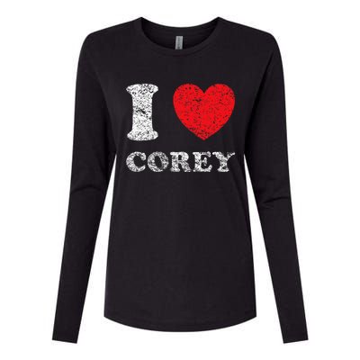 Distressed Grunge Worn Out Style I Love Corey Womens Cotton Relaxed Long Sleeve T-Shirt