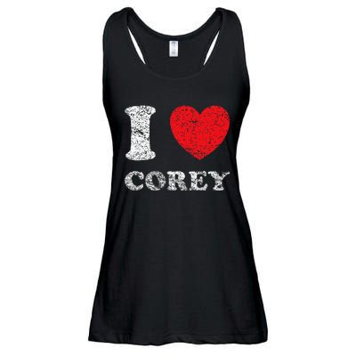 Distressed Grunge Worn Out Style I Love Corey Ladies Essential Flowy Tank