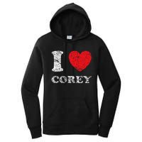 Distressed Grunge Worn Out Style I Love Corey Women's Pullover Hoodie