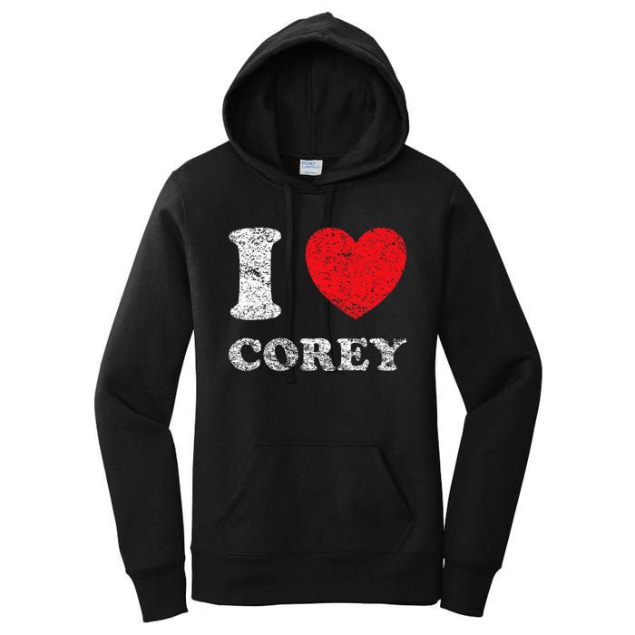 Distressed Grunge Worn Out Style I Love Corey Women's Pullover Hoodie