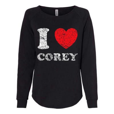 Distressed Grunge Worn Out Style I Love Corey Womens California Wash Sweatshirt