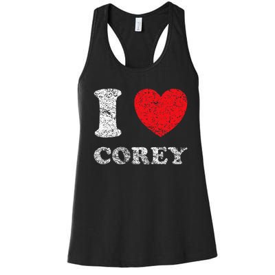 Distressed Grunge Worn Out Style I Love Corey Women's Racerback Tank