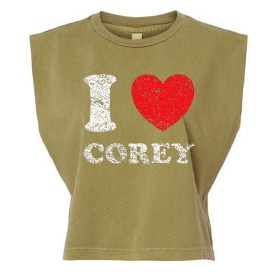 Distressed Grunge Worn Out Style I Love Corey Garment-Dyed Women's Muscle Tee