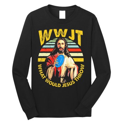 Disc Golf What Would Jesus Throw Frisbee Golf Wwjt Christian Long Sleeve Shirt