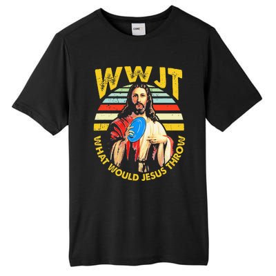 Disc Golf What Would Jesus Throw Frisbee Golf Wwjt Christian Tall Fusion ChromaSoft Performance T-Shirt