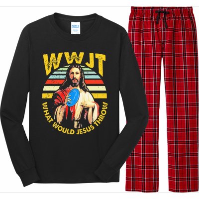 Disc Golf What Would Jesus Throw Frisbee Golf Wwjt Christian Long Sleeve Pajama Set