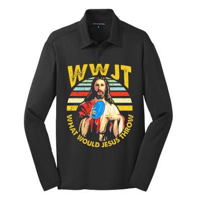 Disc Golf What Would Jesus Throw Frisbee Golf Wwjt Christian Silk Touch Performance Long Sleeve Polo