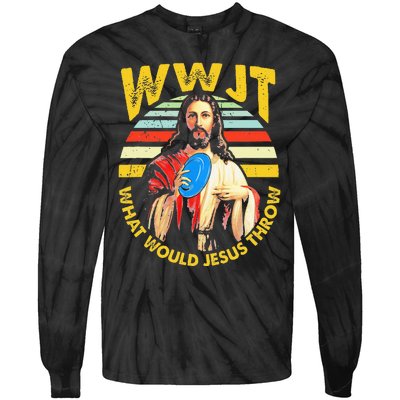 Disc Golf What Would Jesus Throw Frisbee Golf Wwjt Christian Tie-Dye Long Sleeve Shirt