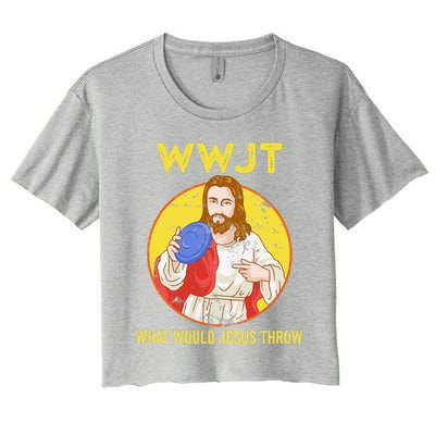 Disc Golf What Would Jesus Throw Frisbee Golf Women's Crop Top Tee