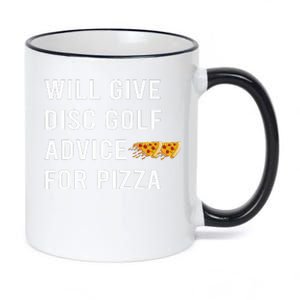 Disc Golf Will Give Advice For Pizza 11oz Black Color Changing Mug