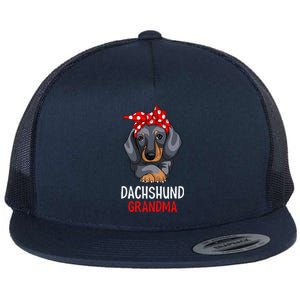 Dachshund Grandma Weenie Dog Lover Funny Weiner Dog Flat Bill Trucker Hat