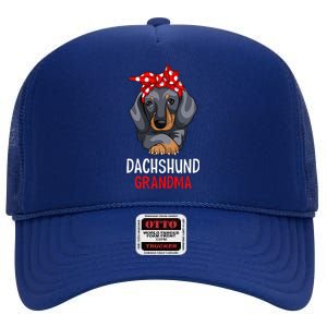 Dachshund Grandma Weenie Dog Lover Funny Weiner Dog High Crown Mesh Back Trucker Hat