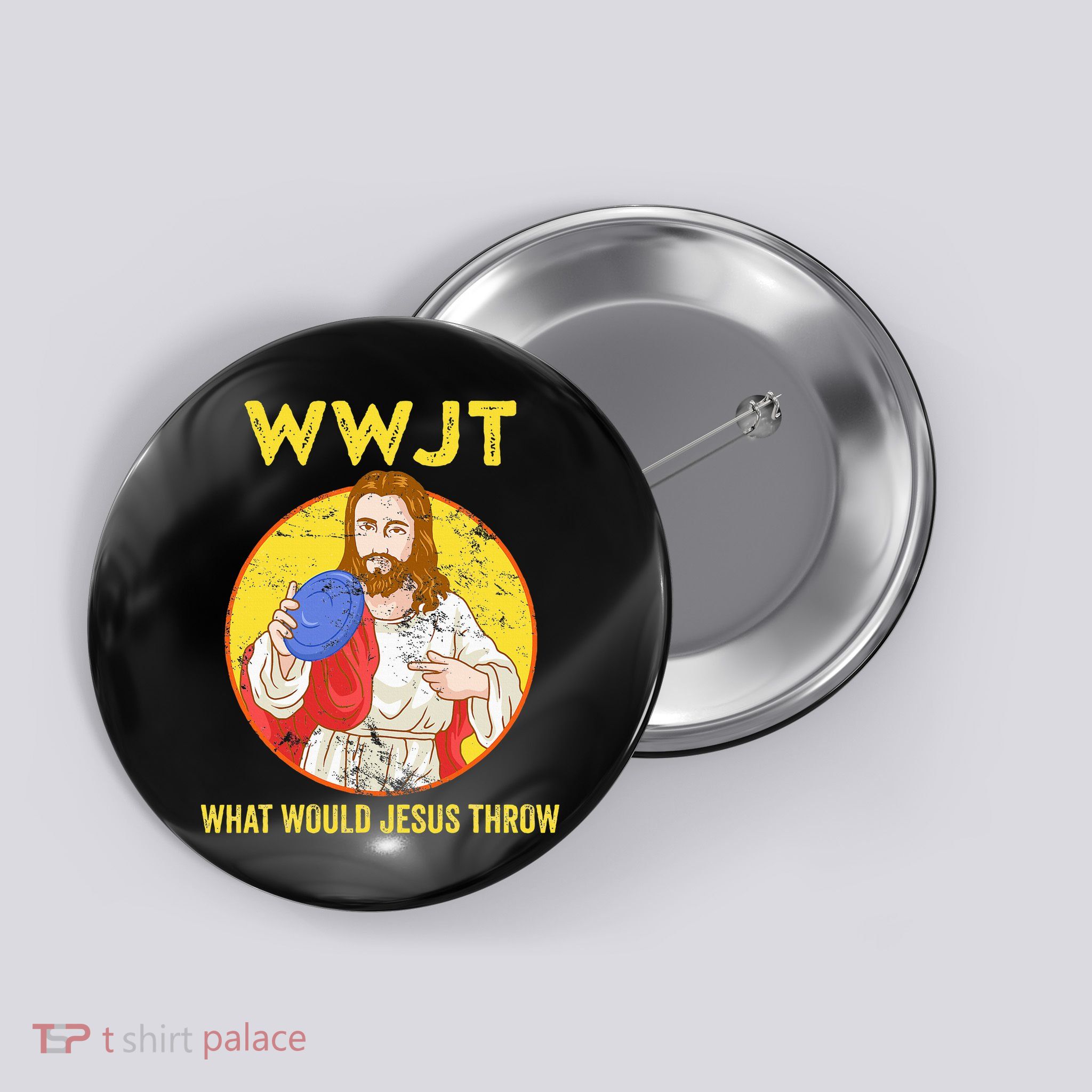 Disc Golf What Would Jesus Throw Frisbee Golf Button