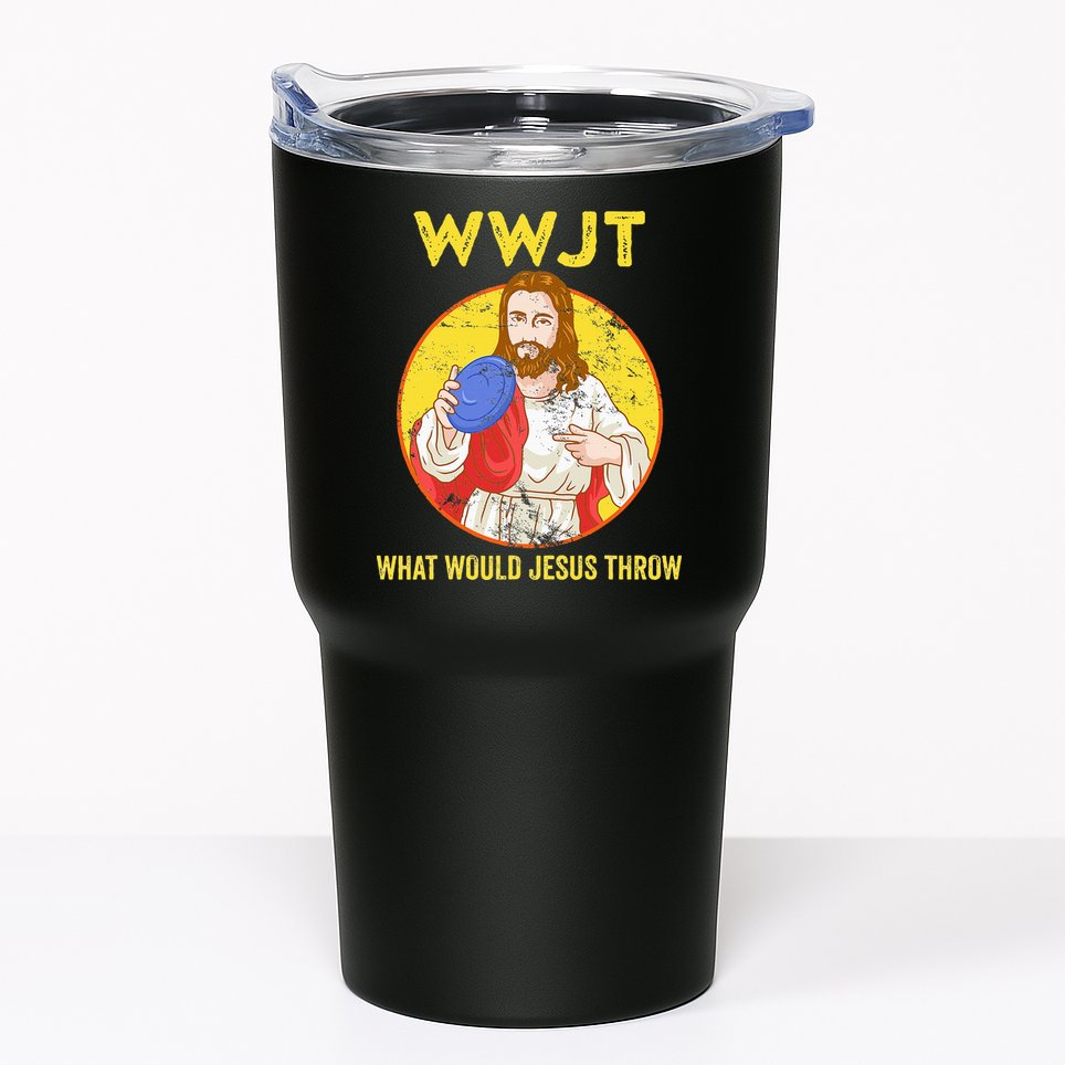 Disc Golf What Would Jesus Throw Frisbee Golf Tumbler