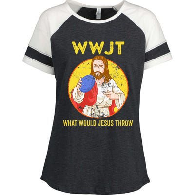 Disc Golf What Would Jesus Throw Frisbee Golf Enza Ladies Jersey Colorblock Tee