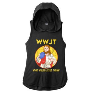 Disc Golf What Would Jesus Throw Frisbee Golf Ladies PosiCharge Tri-Blend Wicking Draft Hoodie Tank