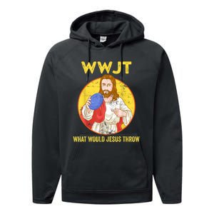 Disc Golf What Would Jesus Throw Frisbee Golf Performance Fleece Hoodie