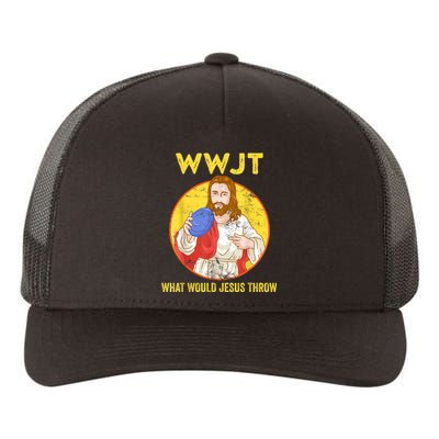 Disc Golf What Would Jesus Throw Frisbee Golf Yupoong Adult 5-Panel Trucker Hat