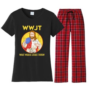 Disc Golf What Would Jesus Throw Frisbee Golf Women's Flannel Pajama Set