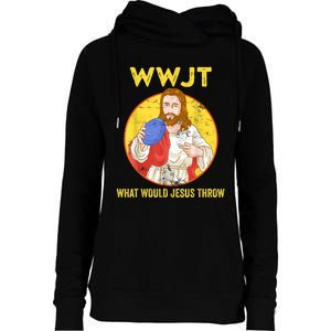 Disc Golf What Would Jesus Throw Frisbee Golf Womens Funnel Neck Pullover Hood