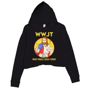 Disc Golf What Would Jesus Throw Frisbee Golf Crop Fleece Hoodie