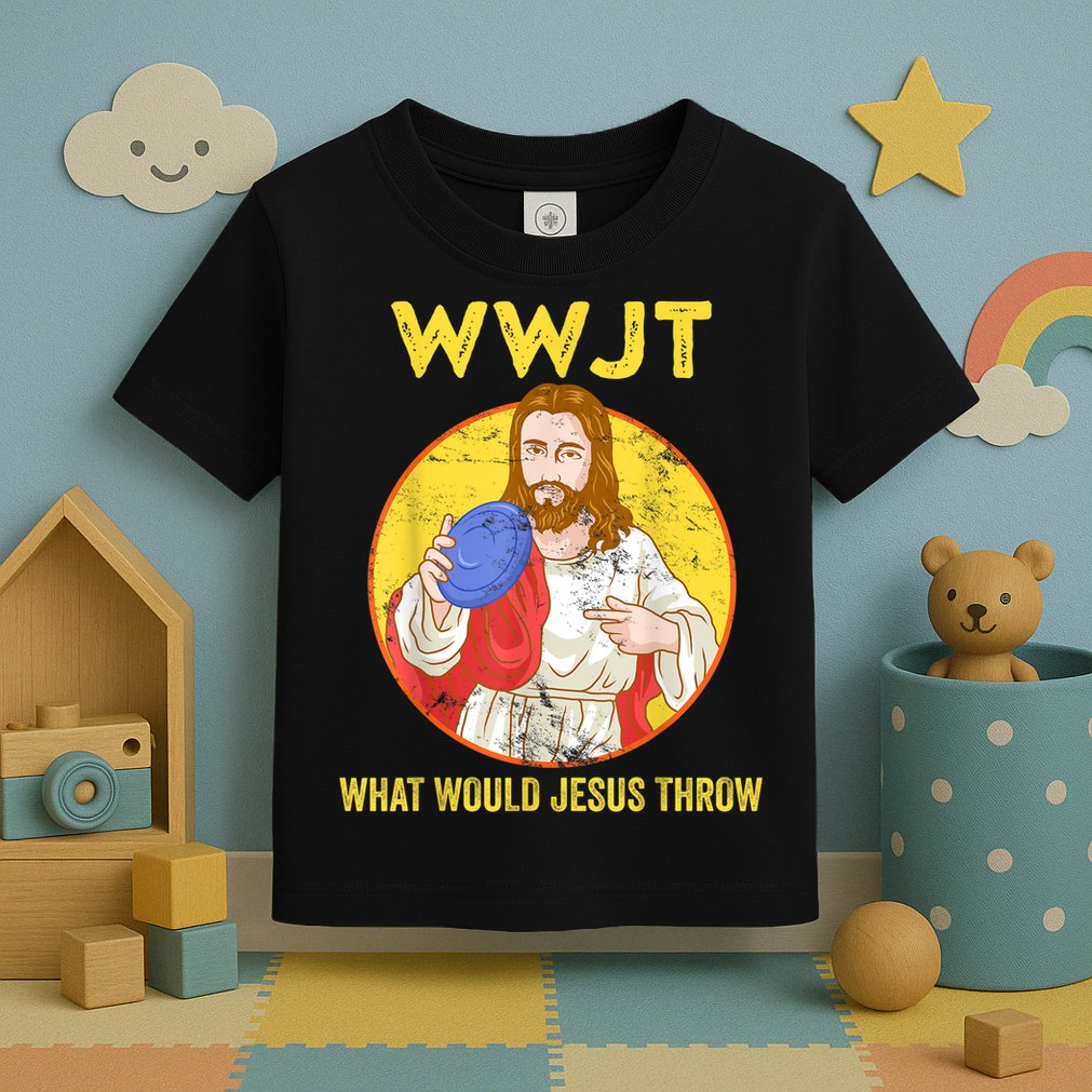 Disc Golf What Would Jesus Throw Frisbee Golf Toddler T-Shirt
