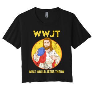 Disc Golf What Would Jesus Throw Frisbee Golf Women's Crop Top Tee