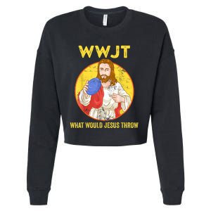 Disc Golf What Would Jesus Throw Frisbee Golf Cropped Pullover Crew