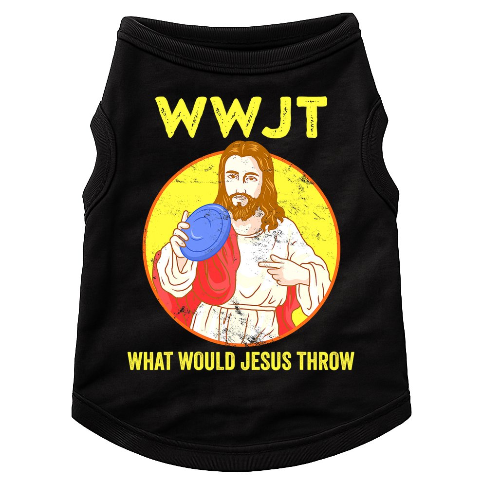 Disc Golf What Would Jesus Throw Frisbee Golf Funny Doggie Tank