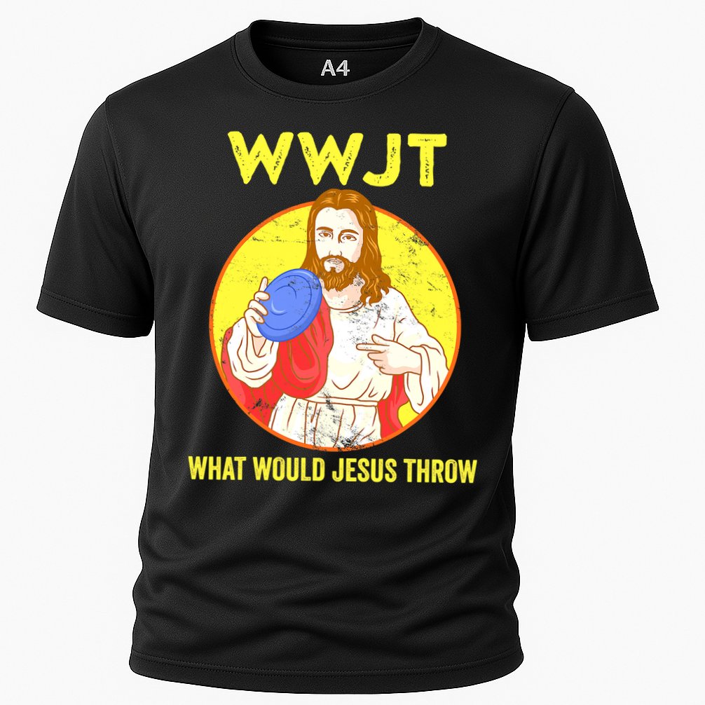 Disc Golf What Would Jesus Throw Frisbee Golf Funny Cooling Performance Crew T-Shirt