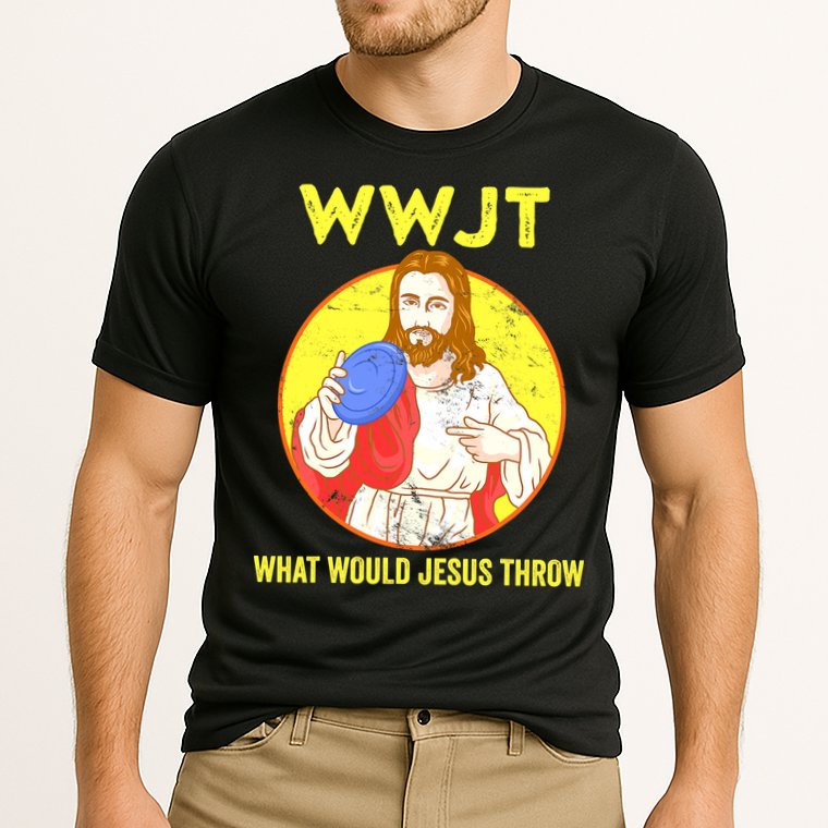 Disc Golf What Would Jesus Throw Frisbee Golf Funny Cooling Performance Crew T-Shirt