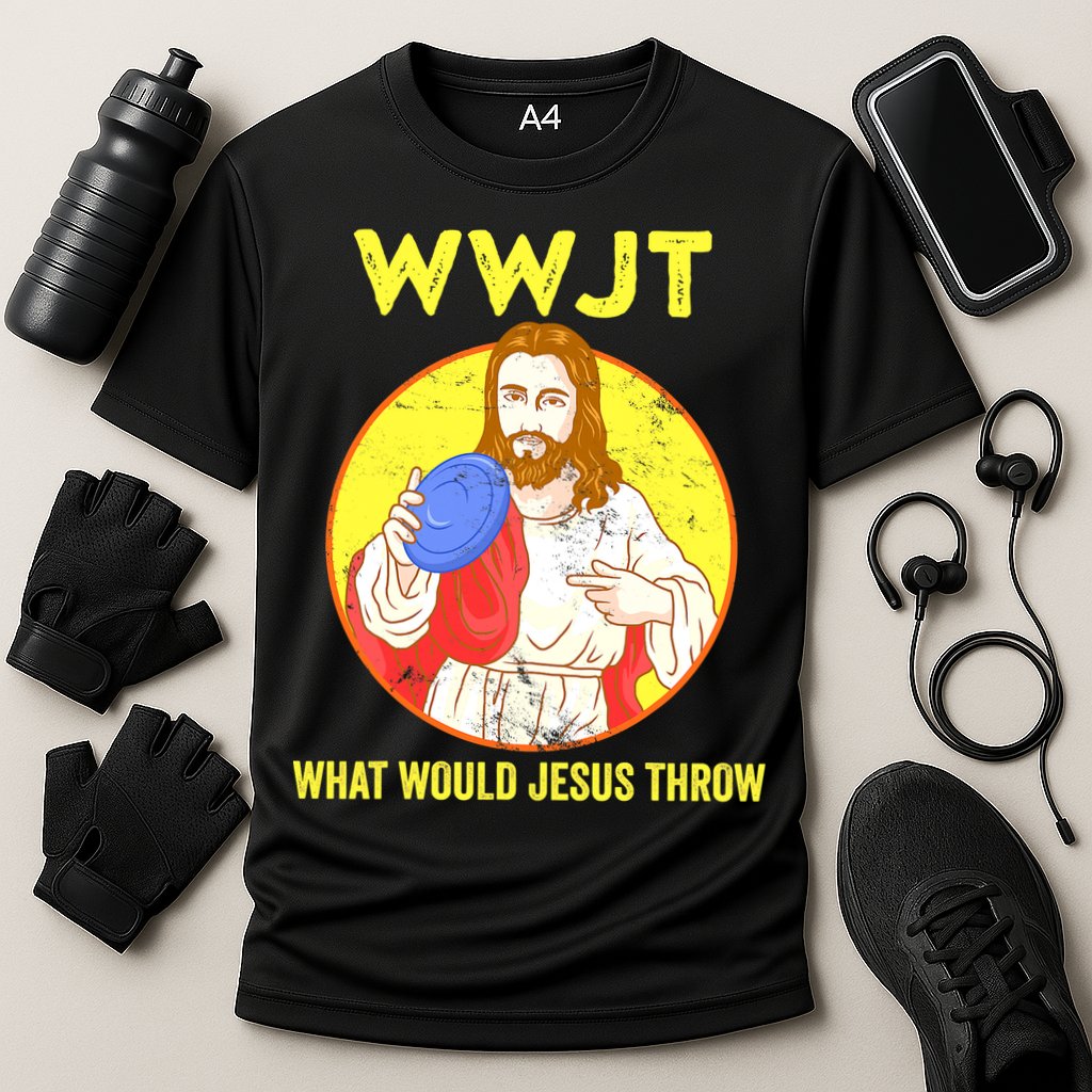 Disc Golf What Would Jesus Throw Frisbee Golf Funny Cooling Performance Crew T-Shirt
