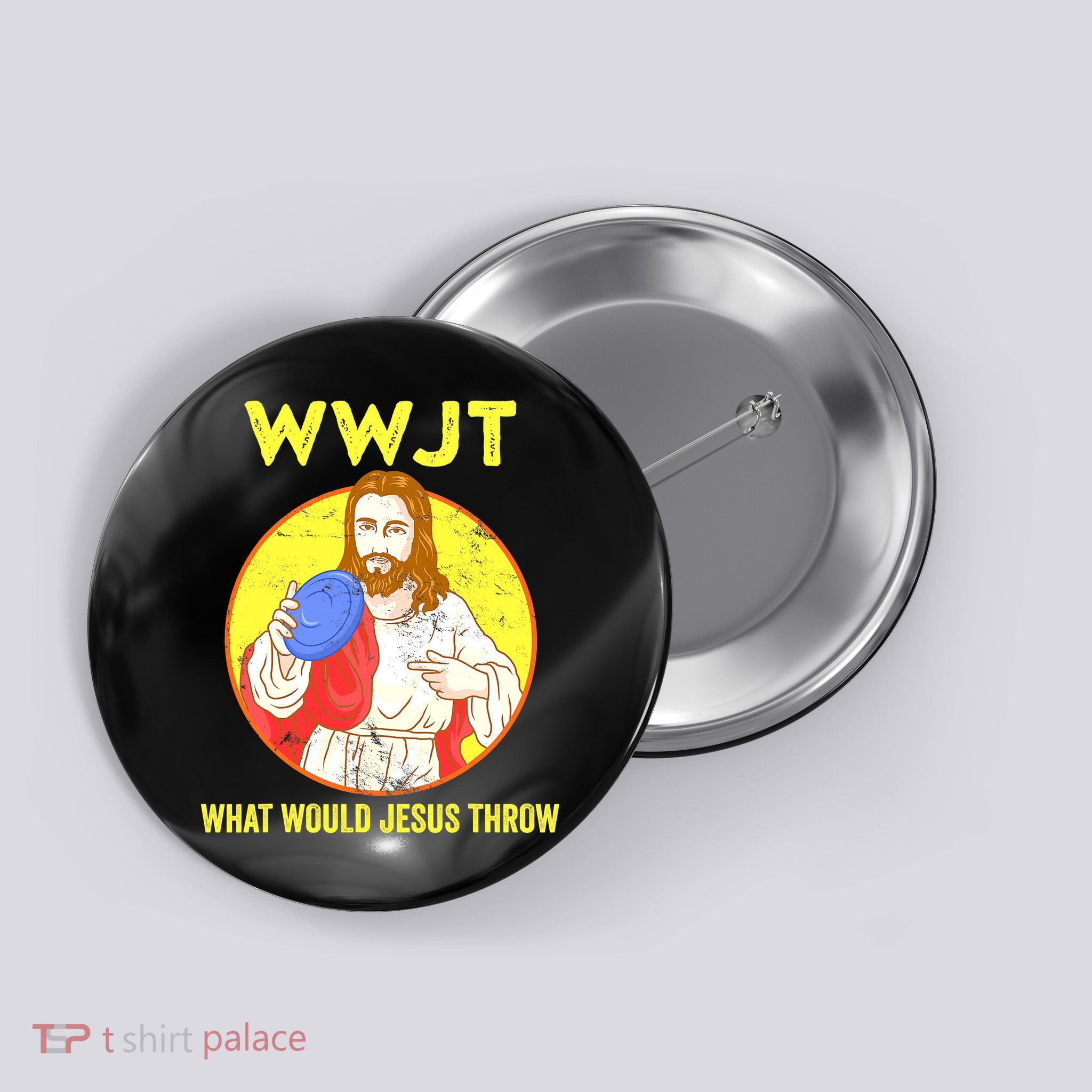 Disc Golf What Would Jesus Throw Frisbee Golf Funny Button
