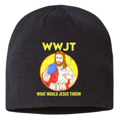Disc Golf What Would Jesus Throw Frisbee Golf Funny Sustainable Beanie