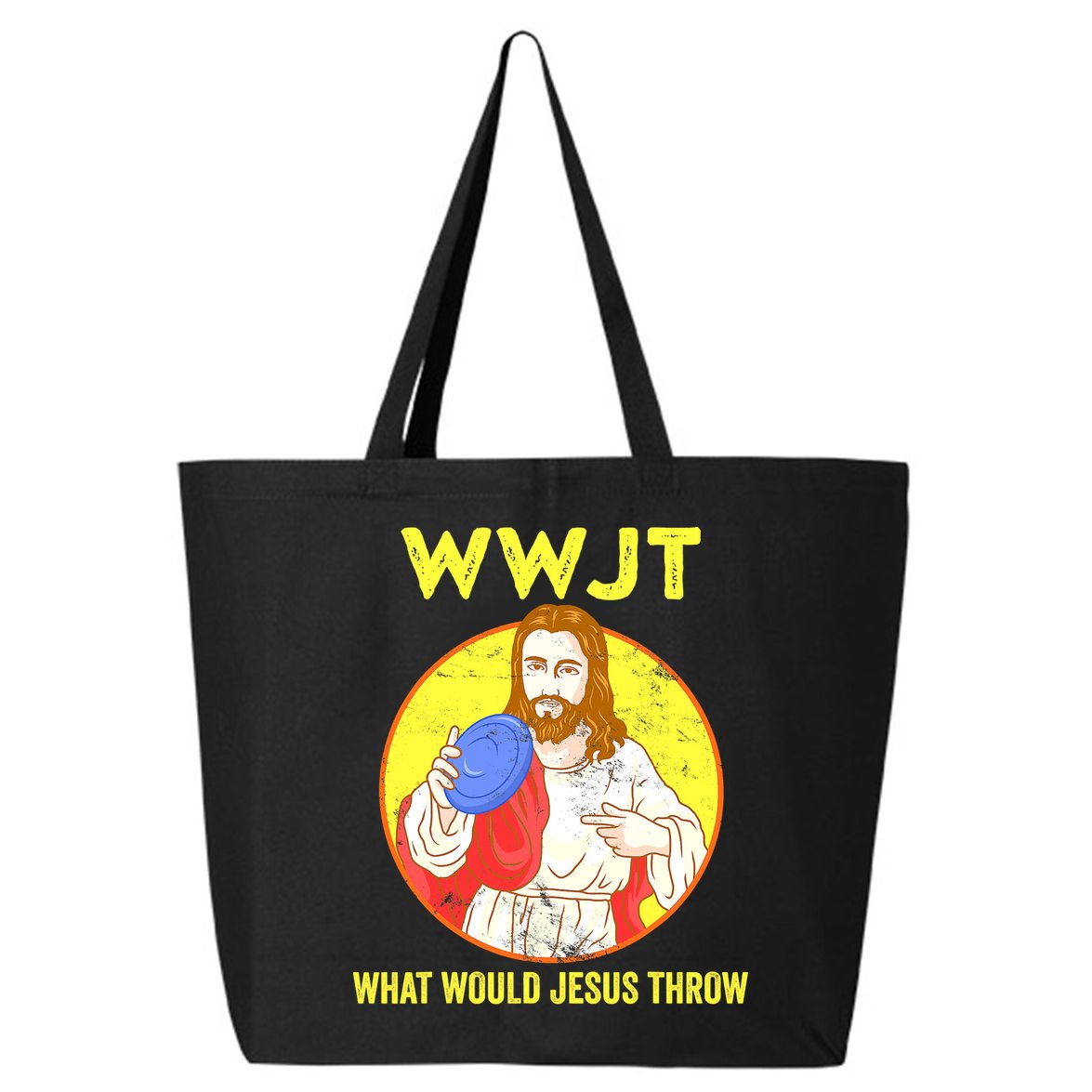 Disc Golf What Would Jesus Throw Frisbee Golf Funny 25L Jumbo Tote