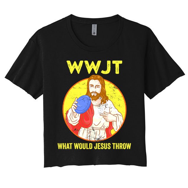 Disc Golf What Would Jesus Throw Frisbee Golf Funny Crop Top