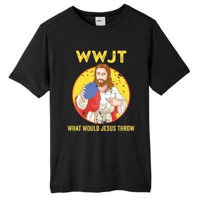 Disc Golf What Would Jesus Throw Frisbee Golf Tall Fusion ChromaSoft Performance T-Shirt