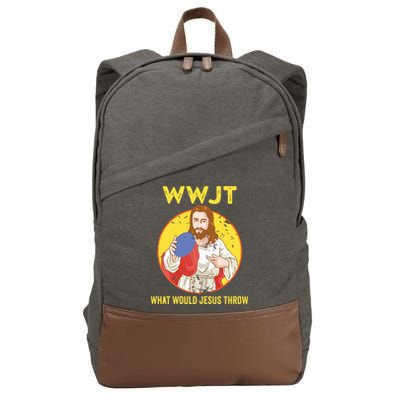 Disc Golf What Would Jesus Throw Frisbee Golf Cotton Canvas Backpack