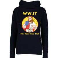 Disc Golf What Would Jesus Throw Frisbee Golf Womens Funnel Neck Pullover Hood