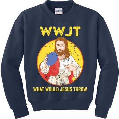 Disc Golf What Would Jesus Throw Frisbee Golf Kids Sweatshirt