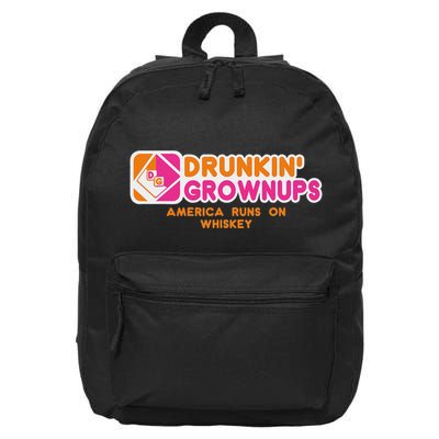 Drunkin Grownups Whiskey Drinker Drinking Alcohol 16 in Basic Backpack