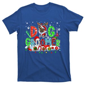 Dog Groomer Xmas Le Opard Plaid Santa Reindeer El F Tools Gift T-Shirt