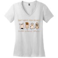 DonT Ghost Your Feelings Halloween Mental Health Awareness Women's V-Neck T-Shirt