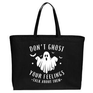 DonT Ghost Your Feelings Halloween Mental Health Cotton Canvas Jumbo Tote